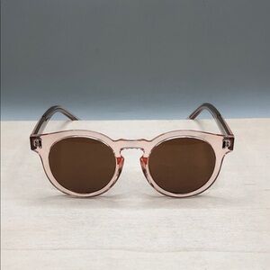 Bonnie Clyde The Hill  Sunglasses Round Shades Sheer Crystal Pink